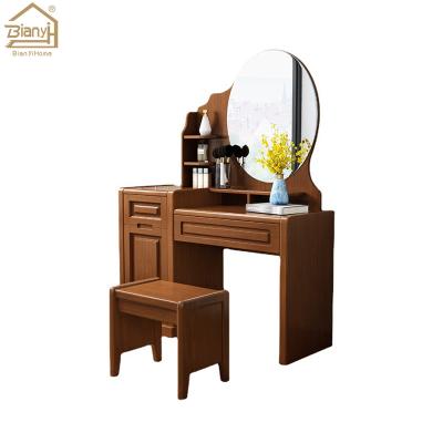 China (Size) Hot Selling China Adjustable Dresser Small Wood Modern Vanity Dereesing Table With Mirror for sale