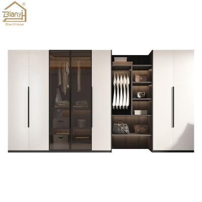 China Modern Bedroom Wardrobes (Height) Wooden Wardrobe With Led Lighting for sale