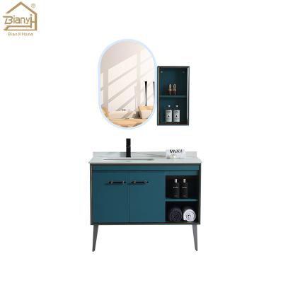 China Modern Bathroom Storage Cabinet Shower Gel Cosmetic Bathroom Vanity With Mirror for sale