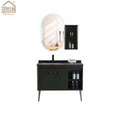 China Modern Style Bathroom Storage Mirror Cabinet Modern Furniture Cosmetic Bathroom Vanity With Sink for sale