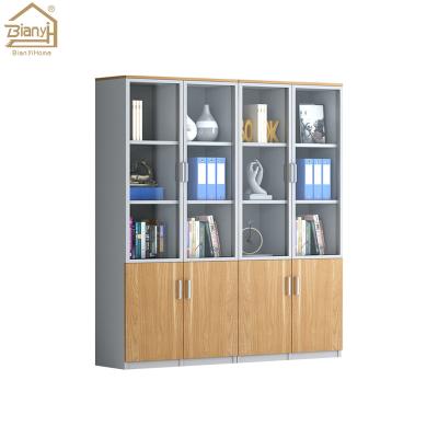 China Office Adjustable Hot Sale Wooden Bookcase Living Room 3 Tier(Height) Wooden Filing Cabinet for sale