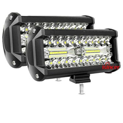 China 2pcs 7inch LED Work Light Bar Aluminum Flood Driving Lamp Car Offroad Truck Working Spot Light for sale