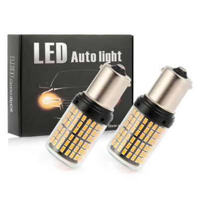 China 2PCS 1156 144SMD BAU15S PY21W LED Bulb Canbus Yellow Aluminum SMD Led Turn Signal Lights for sale