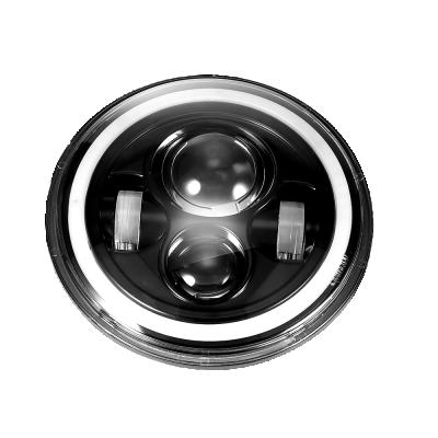 China Isincer DOT Headlight Retrofit Aluminum LED Angel Eyes 7 Inch LED Auto Headlight Housing For Jeep Wrangler Land Rover Defender Harley Motorcycle for sale