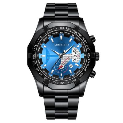 China Creative new concept calendar man's steel wristwatches new waterproof non-mechanical large dial men's wristwatches for sale