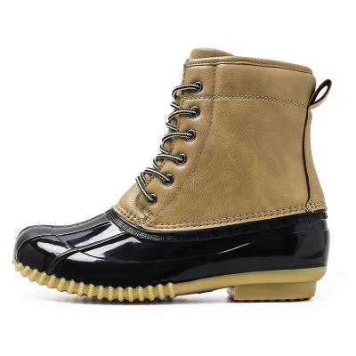 China CUSHIONING Sole Snow Boots Rubber Rise Waterproof Women's Shoes Rain Hunting Duck Boots With Flat Heels for sale