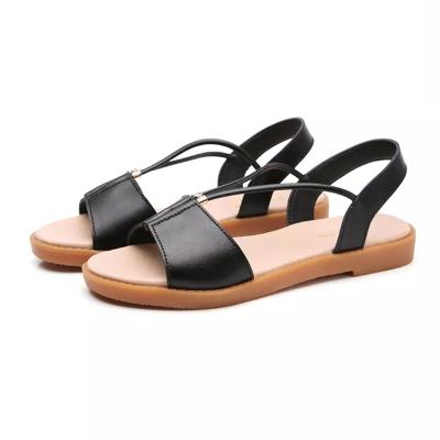 China New Designs Ladies Durable Ankle Strap Flat Sandals In China for sale