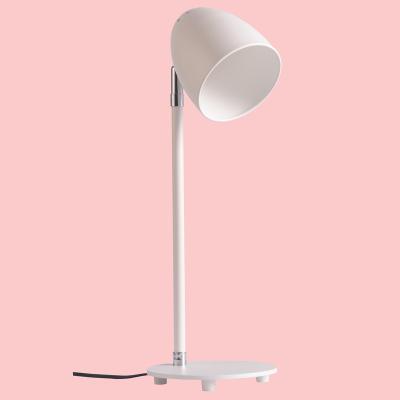 China Modern SML Metal Round Study Lighting Spinning Incandescent E27 Bulb Painted ON OFF Switch Desk Table Lamp for sale