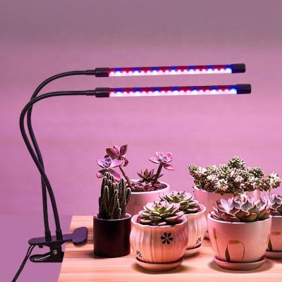 China Seed Seed Seeding Efficient SML 20W Timer Dual Head Dimmable Plant Lights Flexible Clip Indoor LED Grow Lights Lamps for sale