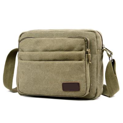 China Canvas Mens Vintage Canvas Cross - Body Satchel Messenger Shoulder Bag Purse For School Hiking Military Travel for sale