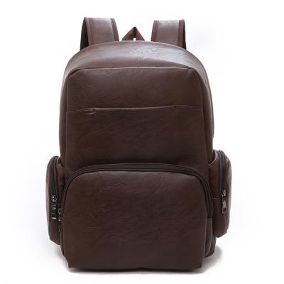 China Anti-theft Men Women Anti-theft Large Size Unisex Premium PU Leather Backpack With Laptop Storage Compartment Bag for sale