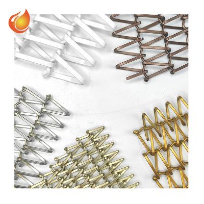 China Plain Weave Decorate Decorative Woven Wire Mesh Metal Spiral Wire Mesh Customized Flat Wire Mesh For Upscale Restaurant With Arbitrary Power for sale