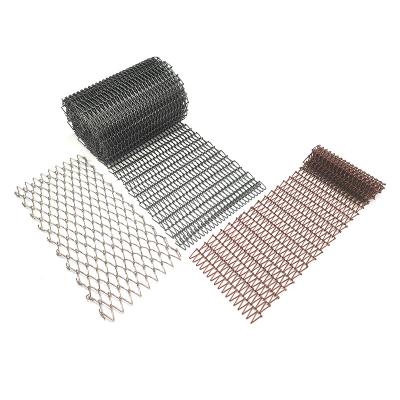 China Decorative Plain Weave Wire Mesh Metal Conveyor Belt Decorate Flat Woven Wire Mesh Spiral Wire Mesh For Museum With Customized Power for sale