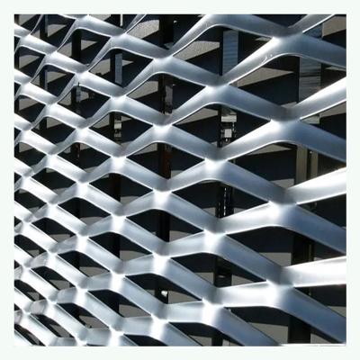 China Decorative Plate Metal Mesh Expanded Mesh Rhombus Hexagon Diamond Expanded Metal Plate Wire Mesh for Facade Building Cladding for sale