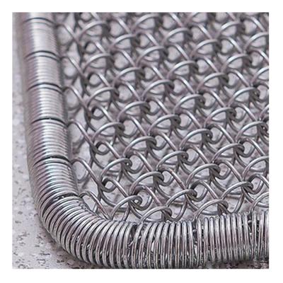 China Plain Weave Metal Wire Mesh Mat Galvanized Wire Screen Door Mat Duplex Woven Spiral Stainless Steel Wire Mesh Clean Scraper Mat for sale