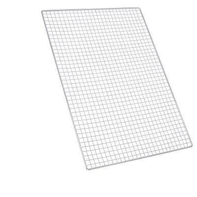 China Stainless Steel Non-Stick BBQ Net Easily Cleaned Crimped Woven Weld Rectangle Around Portable BBQ Grill Basket Wire Mesh for sale