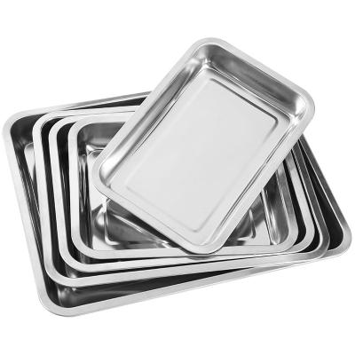 China Stainless Steel Tray Food Grade Oven Pan Bread Cake Mold Toasting Dish Sustainable Baking Sheet For Rack Trolley Aluminum Dry Pans for sale