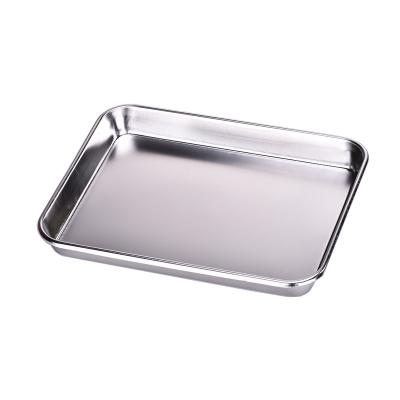 China Stainless Steel Serving Tray Serving Pan Rack Trolley Accessories Bakeware Sustainable Baking Mesh Perforated Plate Sheet Cake Mold Tools for sale