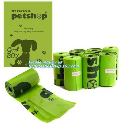 China pet supplies products biodegradable plastic compostable pet poop bags, leak-proof dog poop bag on roll, refill bags with for sale