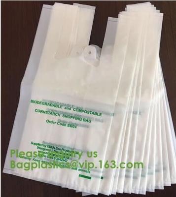 중국 미생물에 의해 분해된 PVA 플라스틱 수용성 조끼 핸들 봉투, COMPOSTALE PLA+PBAT은 FIRNEDLY 감자녹말 녹말 ECO를 작은 알로 만듭니다 판매용