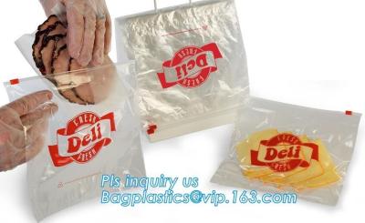 China PE slider zipper saddle deli bag, Biodegradable Zip lockkk saddle deli bag, saddle deli slider bag, LDPE Custom Saddle deli for sale