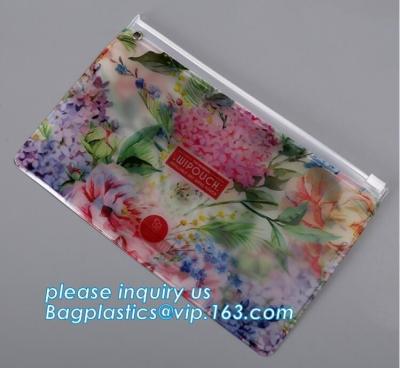 China Biodegradable custom fashion clear PVC cosmetic pouch bag with liquid glitters cheap glitter makeup pouch bagease packai for sale