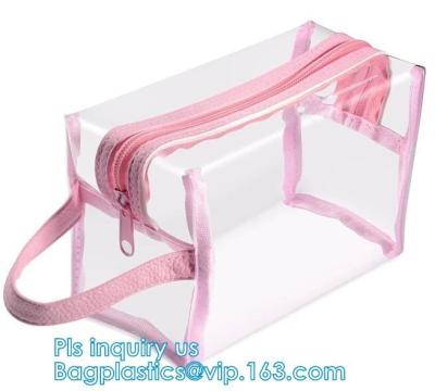 Chine le sac cosmétique et le maquillage transparent de maille mettent en sac pour le sac costmetic, sac cosmétique de sac d'article de toilette de PVC de poignée, poche de maquillage, sac à vendre