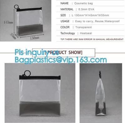 China top zipper slider clear packing PVC Bag, Custom Printed Clothes Packaging Suited Frosted PVC/EVA Vinyl Slider Top Zipper for sale