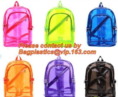 Cina Backpack lo zaino casuale per le donne, il chiaro zaino di plastica all'aperto del PVC, zaino della borsa di viaggio della scuola con la spalla riempita in vendita