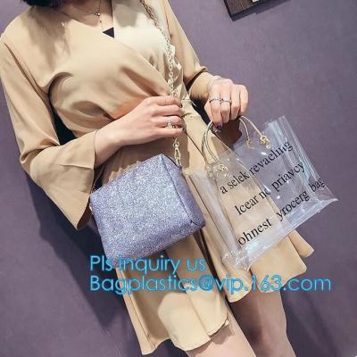 Cina Le borse trasparenti eleganti di nuova progettazione mettono le borse sulle spalle della spiaggia del PVC del totalizzatore per le donne, la borsa Transparen della spalla della borsa di totalizzatore del PVC in vendita