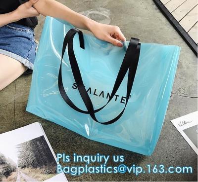 China pvc transparent zipper bikini cosmetic bag, tote lady waterproof PVC swimming transparent beach bag, beach bag swimming for sale