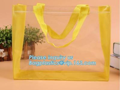 China PVC and non woven zippered apparel packaging bag, gift package bag with handle, bags with zipper and sewn handle, carry for sale