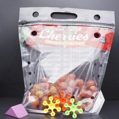 China flat bottom fresh fruit vegetable plastic packing bag, dried cherry packing bag, supermarket grape packing bag for sale