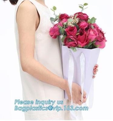 China Free Design!! Free Sample!!! flower carrier bag cheap brown paper flower bag handle bag,paper carrier flower packaging b for sale