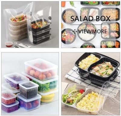 China Factory custom PET PP PS plastic salad box salad bowl and container boxes,PET Disposable Transparent Eco-friendly Plasti for sale