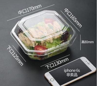 China Disposable Plastic Food Packaging salad bowl with lid,clear small food dessert disposable soup plastic salad bowl packag for sale