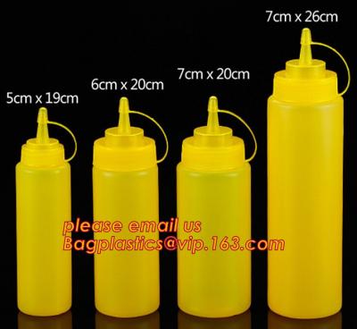 China FDA Food Grade 8oz Empty Custom LDPE Plastic Ketchup Squeeze Bottle with Scale for Syrup, Sauce, Ketchup, BBQ Sauce, Con for sale