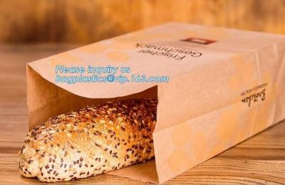 China Beautiful printing Food grade package bread takeout Brown Kraft Paper Bag for bakery retail,Best quality food grade cust for sale