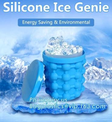 China Reusable Leakproof Silicone ice Genie,Ice Cube Maker Genie Silicone Ice bucket The Revolutionary Space Saving Ice Cube M for sale