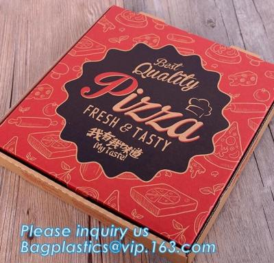 Chine Boîte brune imprimée à pizza de papier d'emballage, boîte bon marché à pizza de papier brun, packa fait sur commande rond imprimé bon marché de bagease de boîte à pizza de logo à vendre