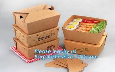 China Disposable Custom Printed Food Kraft Lunch Paper Box For Food,Cardboard Paper Salad Box With Logo Printing bagease packa for sale