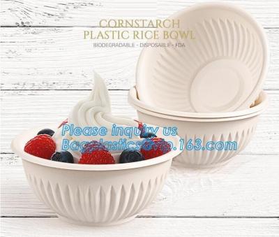 China 24oz disposable plastic soup bowl corn starch white bowls with lids,Disposable Round Soup Corn Starch Biodegradable Bowl for sale