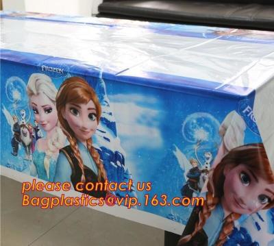 中国 氷および雪の赤ん坊の好意の装飾の王女党のTablecoverの供給、熱い販売党プラスチックtablecoverの供給の子供bir 販売のため