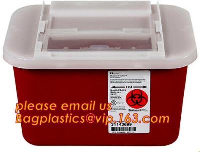 China Medical waste container sharp box sharps container for hospital use, 1QT translucent sharp container phlebotomy containe for sale