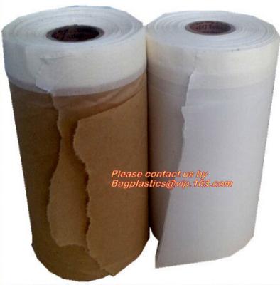 China PAPER Adhesive Plastic Car Seat Covers Masking Film Car Painting With Masking Tape for sale