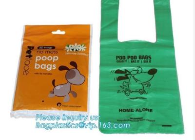 China Eco friendly pet dog waste poop shit bag, Pet supply biodegradable one-time dog waste bag, bags holder for pet dog poop for sale