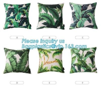 China La última impresión de Digitaces del diseño de la hoja tropical, amortigua para cubrir las cubiertas decorativas de la almohada en venta