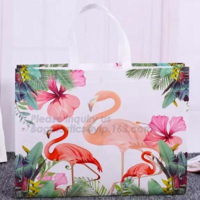 China Factory price high quality fashion customize handle laminated non woven bag, heat seal die cut handle ultrasonic non wov for sale