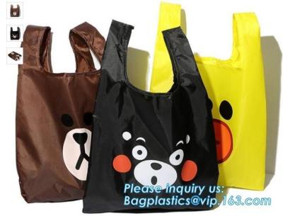 China Polyester Goedkope Nylon Vouwbare het Winkelen Zak, de polyester van het Douaneontwerp 190T vouwbare het winkelen zak met zakbagease bagpac Te koop