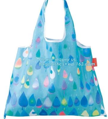 China Bolso que hace compras plegable del calor de la sublimación del poliéster del ultramarinos de la bolsa de asas verde reutilizable de encargo del doblez, mochila del lazo/Promoti en venta